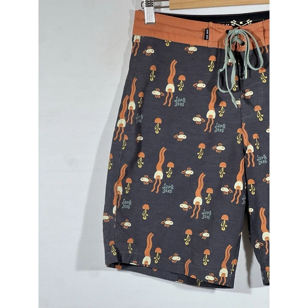 Grundens Dark Seas Boardshorts Mens 28 Jellyfish Coastal Surf Streetwear